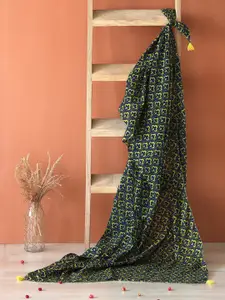 Contrast Living Ethnic Motif Printed Cotton Scarf