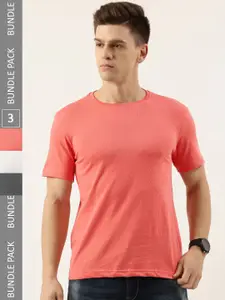 Bene Kleed Men Pack of 3 Regular Fit Round neck Sustainable T-shirt