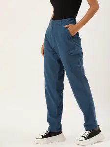 IVOC Women Slim Fit Pure Cotton Cargo Jeans