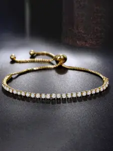 Peora Gold-Plated Cubic Zirconia Wraparound Bracelet