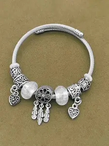 Peora Women Silver-Plated Charm Bracelet