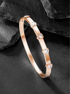 Peora Women American Diamond Rose Gold-Plated Kada Bracelet