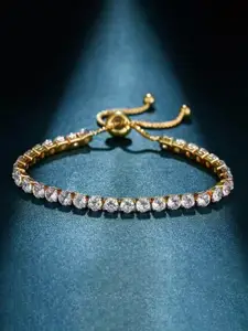 Peora Gold-Plated Cubic Zirconia Charm Bracelet
