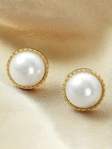 Peora Gold-Plated Contemporary Pearls Studded Studs Earrings