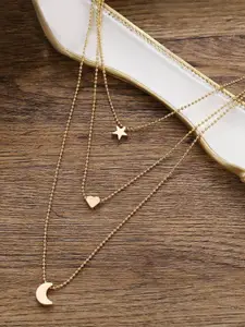 Peora Gold-Plated 3 Layer Pendant Necklace