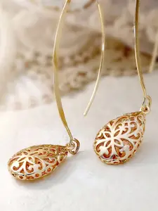 Peora Gold-Plated Contemporary Drop Earrings
