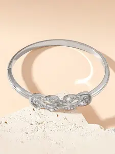 Peora Silver-Plated American Diamond Kada Bracelet