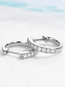Peora Silver-Plated Contemporary Hoop Earrings
