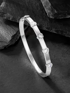 Peora Silver-Plated American Diamond Studded Kada Bracelet