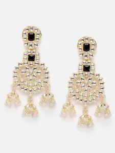 Aazeen Gold-Plated Contemporary Jhumkas Earrings