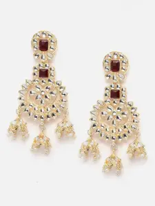 Aazeen Gold-Plated Contemporary Drop Earrings