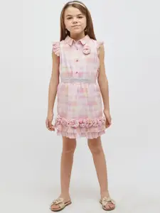 One Friday Girls Tie & Dye Dyed Ruffles Mini Skirt