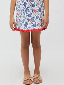One Friday Girls Mid-Rise Printed Straight Skirt