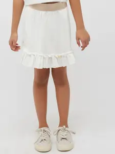 One Friday Girls Pure Cotton Frilled Mini Straight Skirt