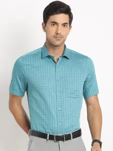 Turtle Checked Spread Collar Cotton Formal Shirt