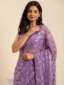 HERE&NOW Geometric Sequinned Saree