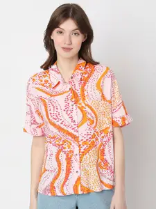 Vero Moda Slim Fit Abstract Printed Casual Shirt