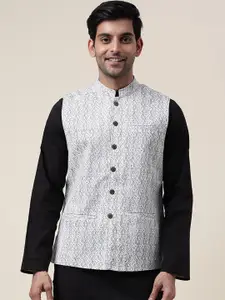 Fabindia Woven Design Cotton Nehru Jacket