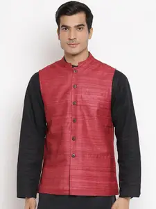 Fabindia Woven Design Silk Nehru Jacket
