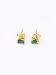 PALMONAS Gold-Plated Contemporary Studs Earrings