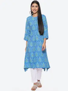 Biba Ethnic Motifs Printed Asymmetric A-Line Kurta