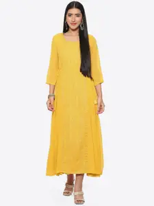 Biba Embroidered A-Line Midi Ethnic Dress