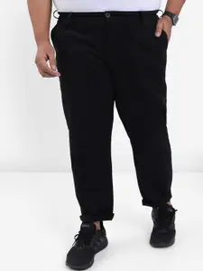 HIGHLANDER Men Black Plus Size Slim Fit Trousers