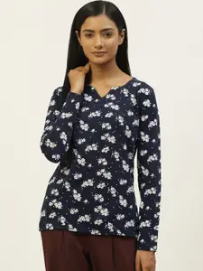Kryptic Floral Printed Pure Cotton Lounge Tshirts