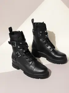Truffle Collection Women High-Top Platform-Heeled Winter Boots