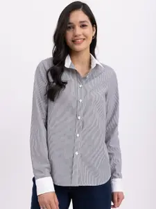 FableStreet Classic Striped Cotton Casual Shirt