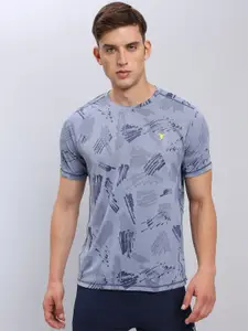 Technosport Abstract Printed Antimicrobial Slim Fit Cotton T-shirt