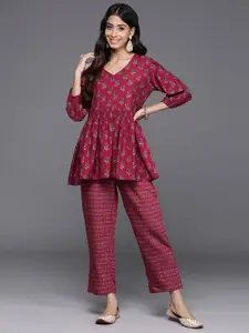 Libas Women Printed Top with Trousers