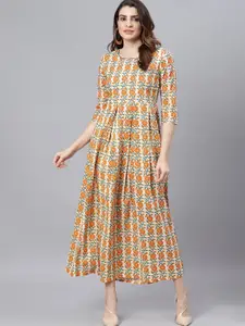 Idalia Ethnic Motifs Print Maxi Ethnic Dress