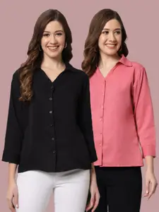 Funday Fashion Pack Of 2 Spread Collar Casual Shirt