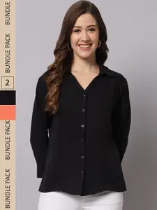 Funday Fashion Pack Of 2 Spread Collar Casual Shirt