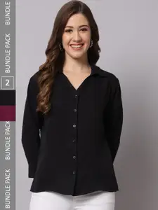 Funday Fashion Pack Of 2 Spread Collar Casual Shirt