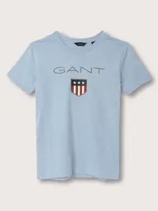 GANT Boys Printed Round Neck Cotton T-shirt