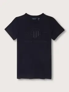 GANT Boys Typography Embroidered Cotton T-shirt