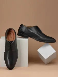 Ruosh Men Textured Leather Formal Derbys