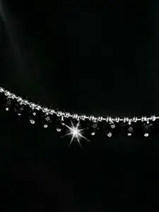 RUHI COLLECTION Silver-Plated Beaded Anklets