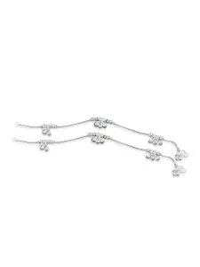 RUHI COLLECTION Silver-Plated Beaded Anklets