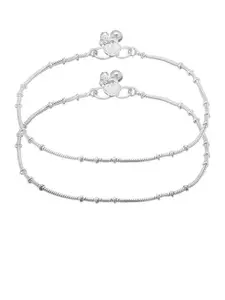 RUHI COLLECTION Silver-Plated Beaded Anklets