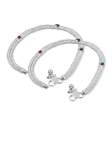 RUHI COLLECTION Silver-Plated Anklets