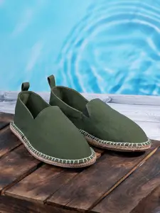 Styli Men Canvas Espadrille with Contrast Jute Sole