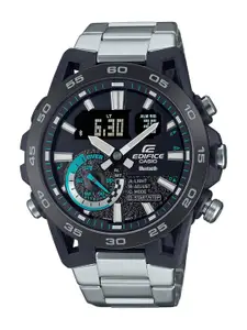CASIO Men EDifice ECB-40DB-1ADF Black Ana-Digi Dial Silver Stainless Steel Band ED575