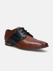 Bugatti Morino I Cognac Leather Formal Derby Shoes