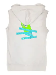 Gini and Jony Infants Boys Typography Printed Hooded Sleeveless Cotton T-shirt