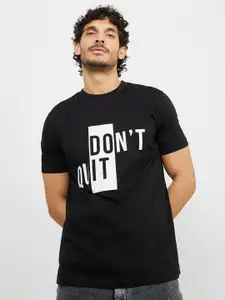 Styli Don't Quit Slogan Regular Fit T-Shirt