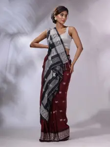 Charukriti Woven Design Zari Handloom Pure Cotton Saree
