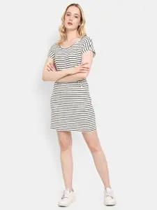 V-Mart Striped T-Shirt Round Neck Dress